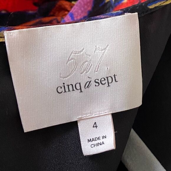 Cinq a Sept Mini Maraschino Pink Dress Ruffle Floral Size 4 - Picture 10 of 10